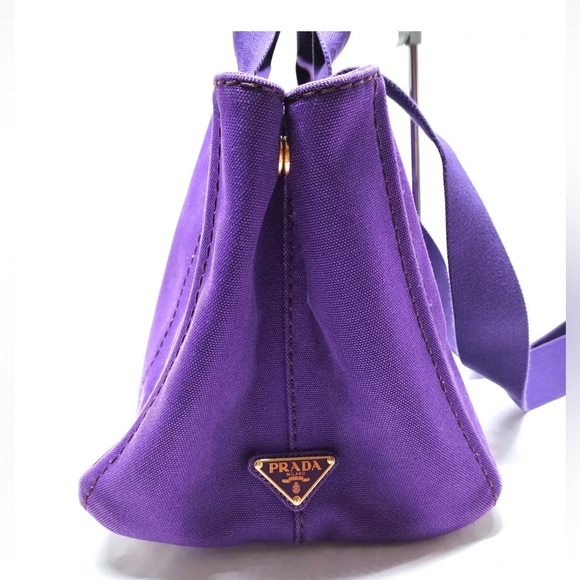 Prada Canapa Purple Tote Bag - Picture 2 of 8